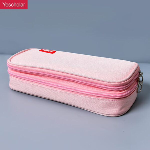 DM_20251020113354_001 Canvas wholesale custom large capacity simple cloth Korean style zipper pencil case YE7084