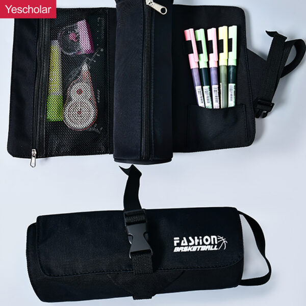 DM_20251020113753_001 (1) Canvas Creative Simple Roll up 2 in 1 cylinder Portable Multi-Functional Pencil Case YE7082