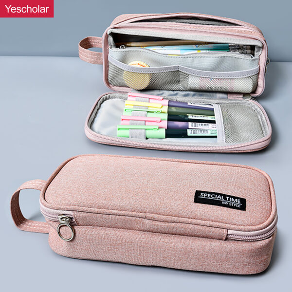 DM_20251020114309_001 Student canvas portable retro style big capacity cross-border Japanese pencil case YE7079