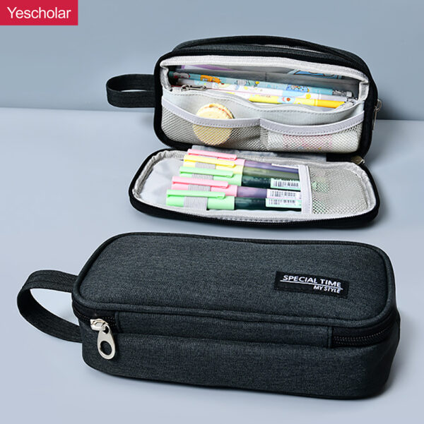 DM_20251020114310_001 Student canvas portable retro style big capacity cross-border Japanese pencil case YE7079