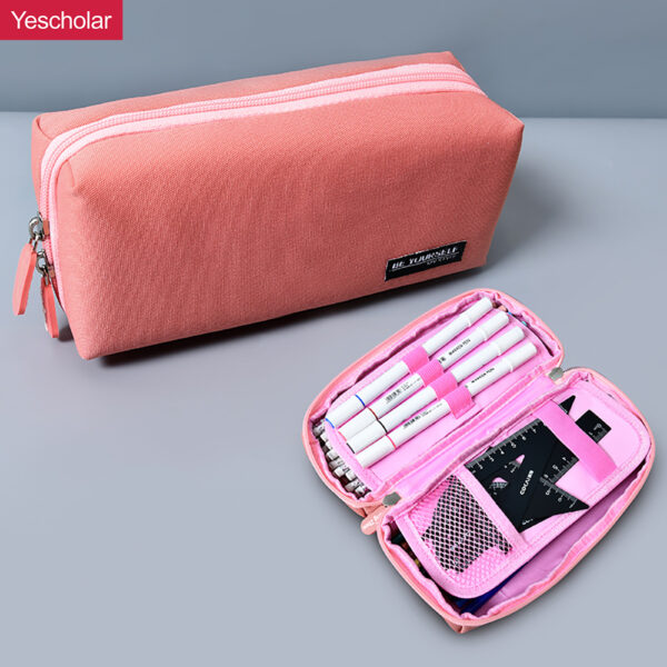 DM_20251020115028_001 (1) Canvas Macaron simple Double Storage Large Capacity wholesale Pencil Case YE7067