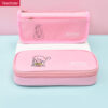Canvas solid colored simple double layer large capacity waterproof pencil case YE7008