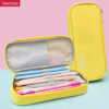 Canvas solid colored simple double layer large capacity waterproof pencil case YE7008
