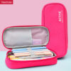 Canvas solid colored simple double layer large capacity waterproof pencil case YE7008