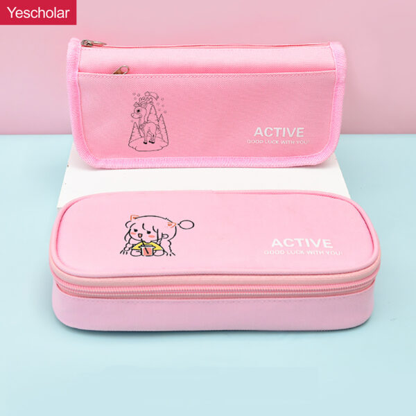 DM_20251020133838_001 Canvas with compartments Double Zipper Kindergarten Wholesale Pencil Case with slots YE7009