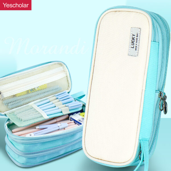 DM_20251020134229_001 (1) Canvas 3 ring zipper Morandi tote Large Capacity telescopic Pencil Case YE7503