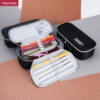 Polyester fiber multi-function individual slots double layer pencil case with code lock YE6559