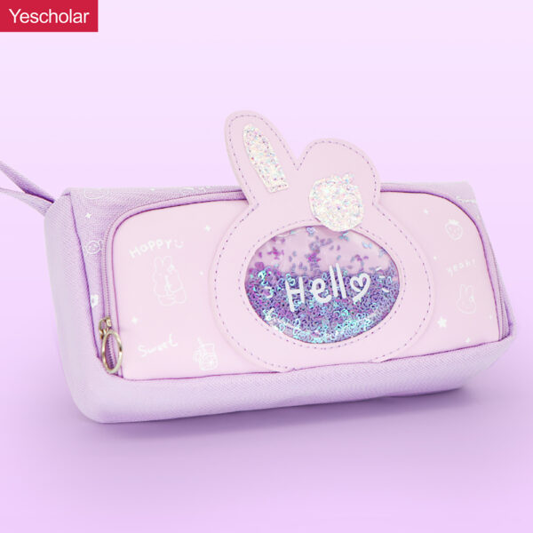 DM_20251020141541_001 (1) Canvas pink Cartoon Transparent glitter Window Quicksand multifunction Pencil Case YE7162