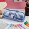 DM_20251020141747_001 Double-layer oxford cloth cute japanese and South Korea JK dual zipper pencil case YE7187