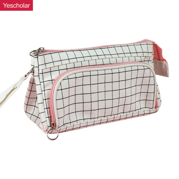 DM_20251020142655_001 Canvas large-capacity multi-functional Japanese and Korean triangle plain pencil case YE7500