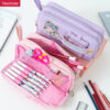 DM_20251020143615_001 Canvas multipurpose pocket Coin Bag Japanese Small Fresh 2 zip Pencil Case YE7096