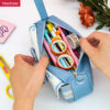 Canvas JK college style bow girl student double layer big capacity korean cute pencil case YE7200