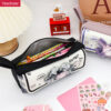 Canvas JK college style bow girl student double layer big capacity korean cute pencil case YE7200