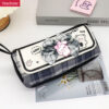 Canvas JK college style bow girl student double layer big capacity korean cute pencil case YE7200