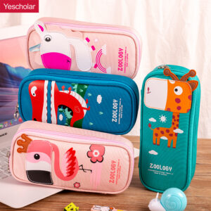 DM_20251020144253_001 Canvas cartoon cute animal pattern zipper waterproof pencil case YE5962