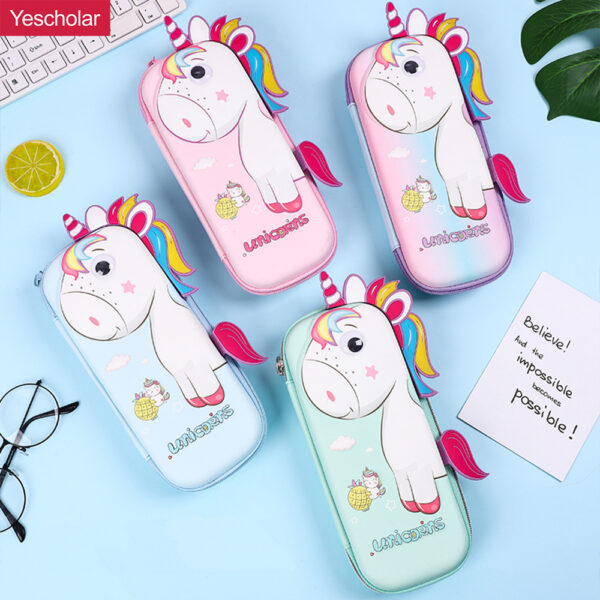 DM_20251020145123_001 EVA 3D Cute unicorn fashion processing custom creative rainbow pencil case YE6763