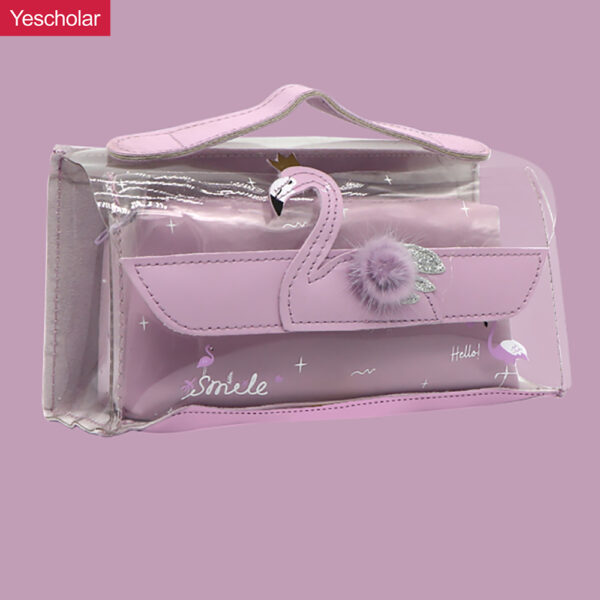 PU portable cute small fresh transparent swan letter flamingo pencil case YE6469