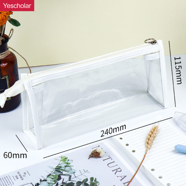 PVC transparent girls large-capacity simple Japanese triangle pencil case YE309