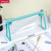 PVC transparent girls large-capacity simple Japanese triangle pencil case YE309