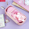 PVC+PU girly transparent large-capacity cute high-value japanese student pencil case YE7501