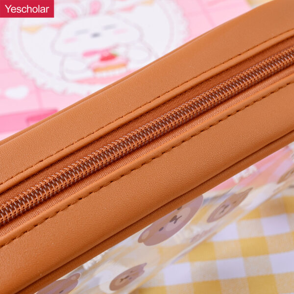Transparent PVC large soft capacity student cute simple cartoon pencil case YE7186+YE7180