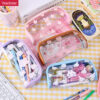 Transparent PVC large soft capacity student cute simple cartoon pencil case YE7186+YE7180