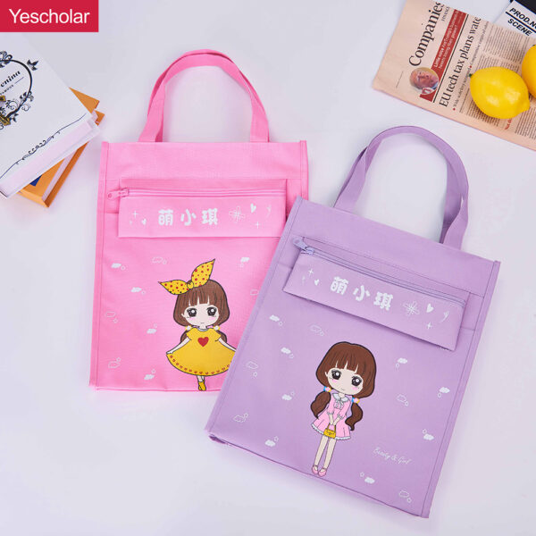DM_20251020153845_001 (1) Canvas Student Korean Version Creative Handbag Carrying nylon mesh Tutoring Bag YE8001